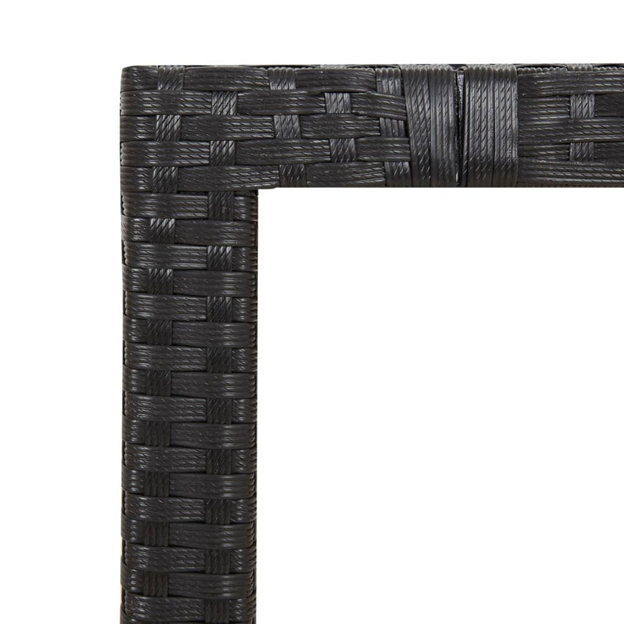 Bistroset Met Kussens Poly Rattan Zwart 5 150 x 90 x 75 cm Crème