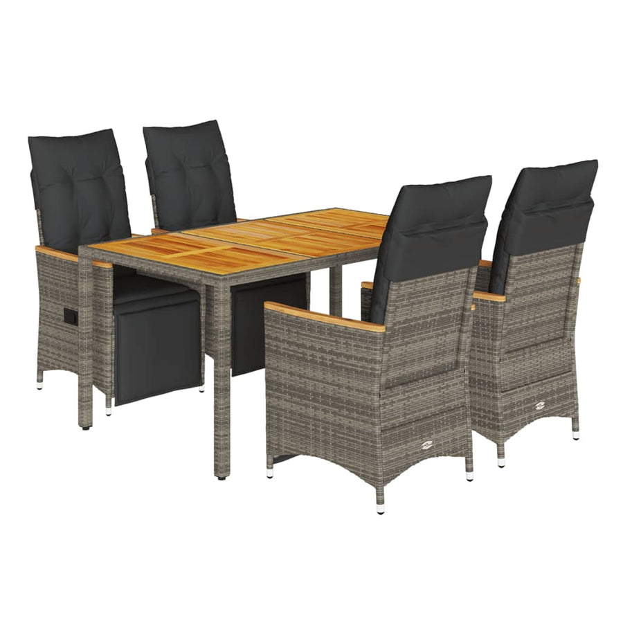5-Delige Bistroset Met Kussens Poly Rattan 4