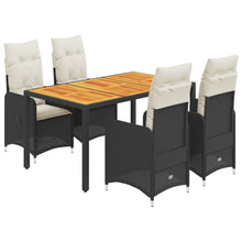 Bistroset Met Kussens Poly Rattan Zwart 5 150 x 90 x 75 cm
