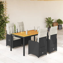Bistroset Met Kussens Poly Rattan Zwart 5 150 x 90 x 75 cm