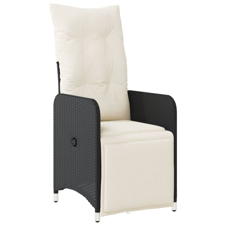 Bistroset Met Kussens Poly Rattan Zwart 7 150 x 90 x 75 cm