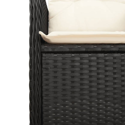 Bistroset Met Kussens Poly Rattan Zwart 7 150 x 90 x 75 cm