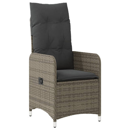 5-delige Bistroset met kussens poly rattan grijs
