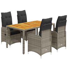 5-Delige Bistroset Met Kussens Poly Rattan Grijs 4