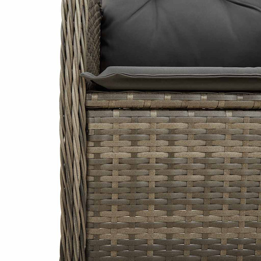 7-Delige Bistroset Met Kussens Poly Rattan Grijs 6