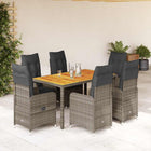 7-Piece Bistro Set with Cushions Poly Rattan Grey 6