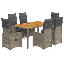 7-Delige Bistroset Met Kussens Poly Rattan Grijs 6