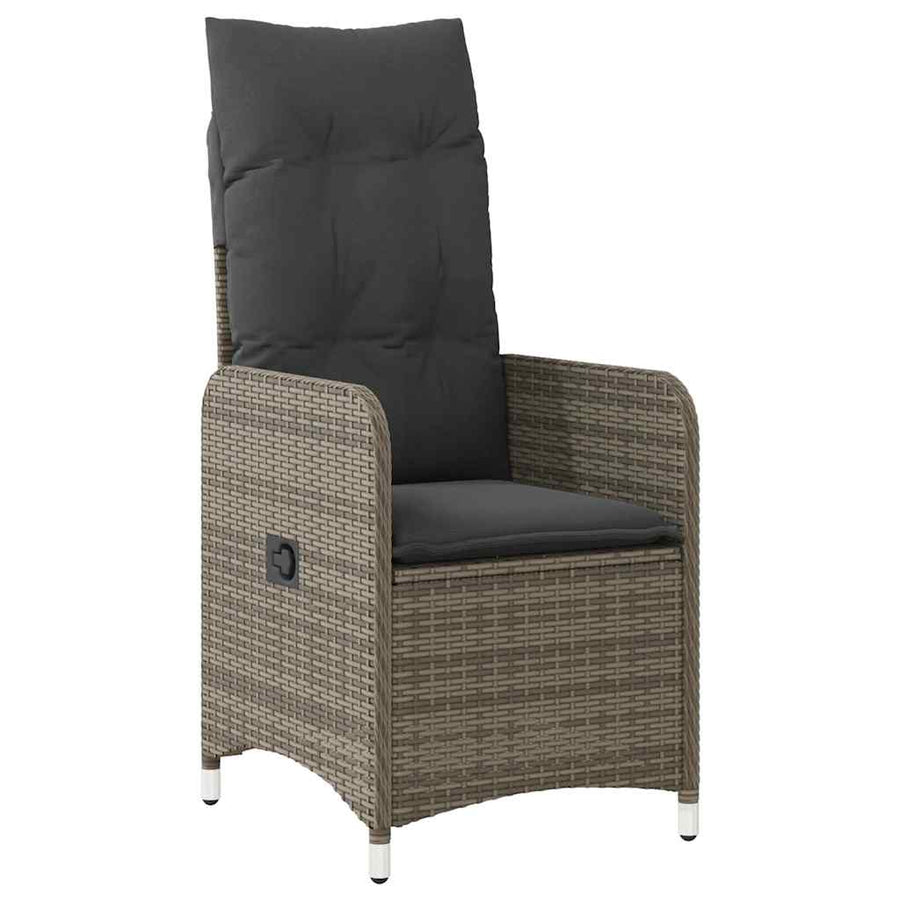 7-Delige Bistroset Met Kussens Poly Rattan Grijs 6