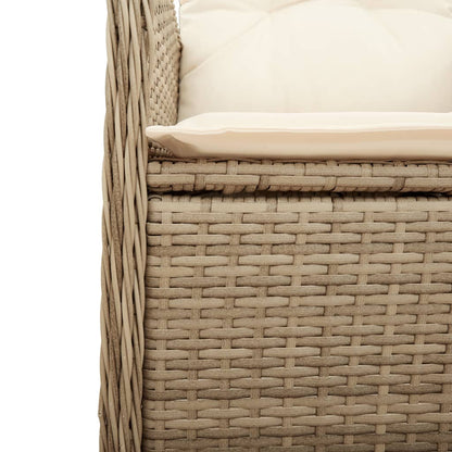 9-delige Bistroset met kussens poly rattan beige