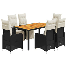 Bistroset Met Kussens Poly Rattan Zwart 7 150 x 90 x 75 cm Hout