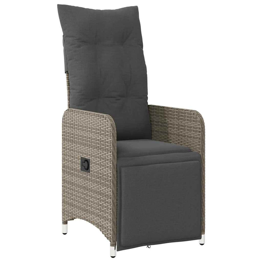 7-Delige Bistroset Met Kussens Poly Rattan Grijs 6