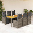 Bistroset 7-delig poly rattan grijs