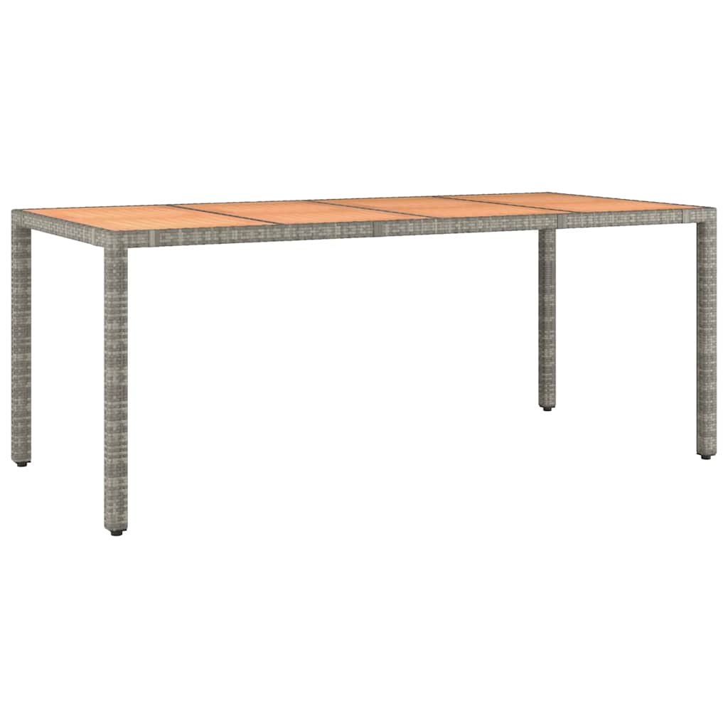 Bistroset Met Kussens Poly Rattan Grijs 9 190 x 90 x 75 cm Hout