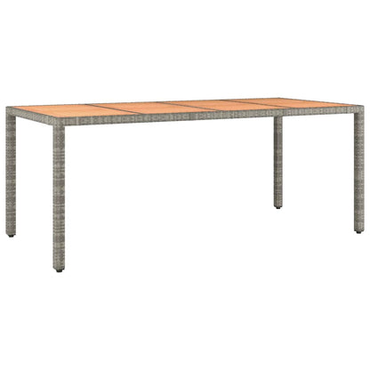 Bistroset Met Kussens Poly Rattan Grijs 9 190 x 90 x 75 cm Hout