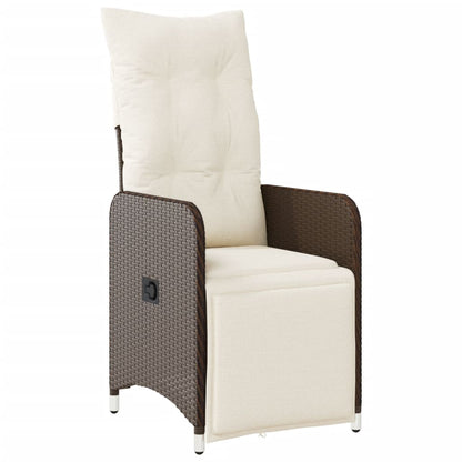 5-delige Bistroset met kussens poly rattan bruin