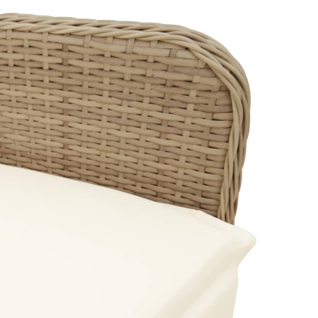 5-delige Bistroset met kussens poly rattan bruin