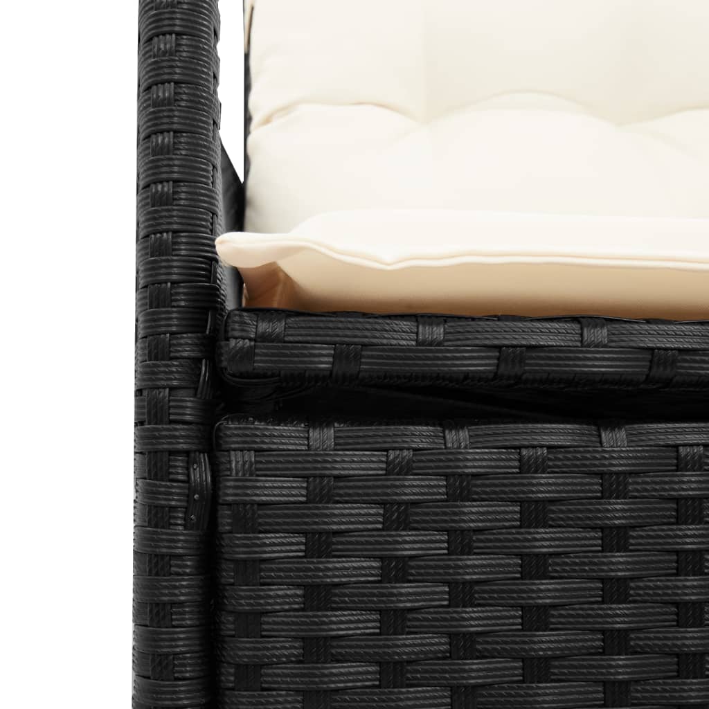 11-Delige Bistroset Met Kussens Poly Rattan Zwart 10