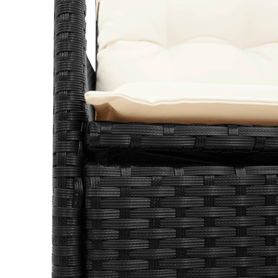 11-Delige Bistroset Met Kussens Poly Rattan Zwart 10