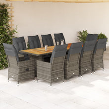 11-Delige Bistroset Met Kussens Poly Rattan Grijs 10