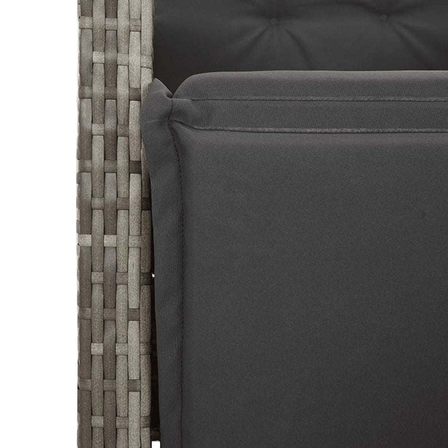 11-Delige Bistroset Met Kussens Poly Rattan Grijs 10