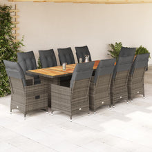 11-Delige Bistroset Met Kussens Poly Rattan Grijs 10