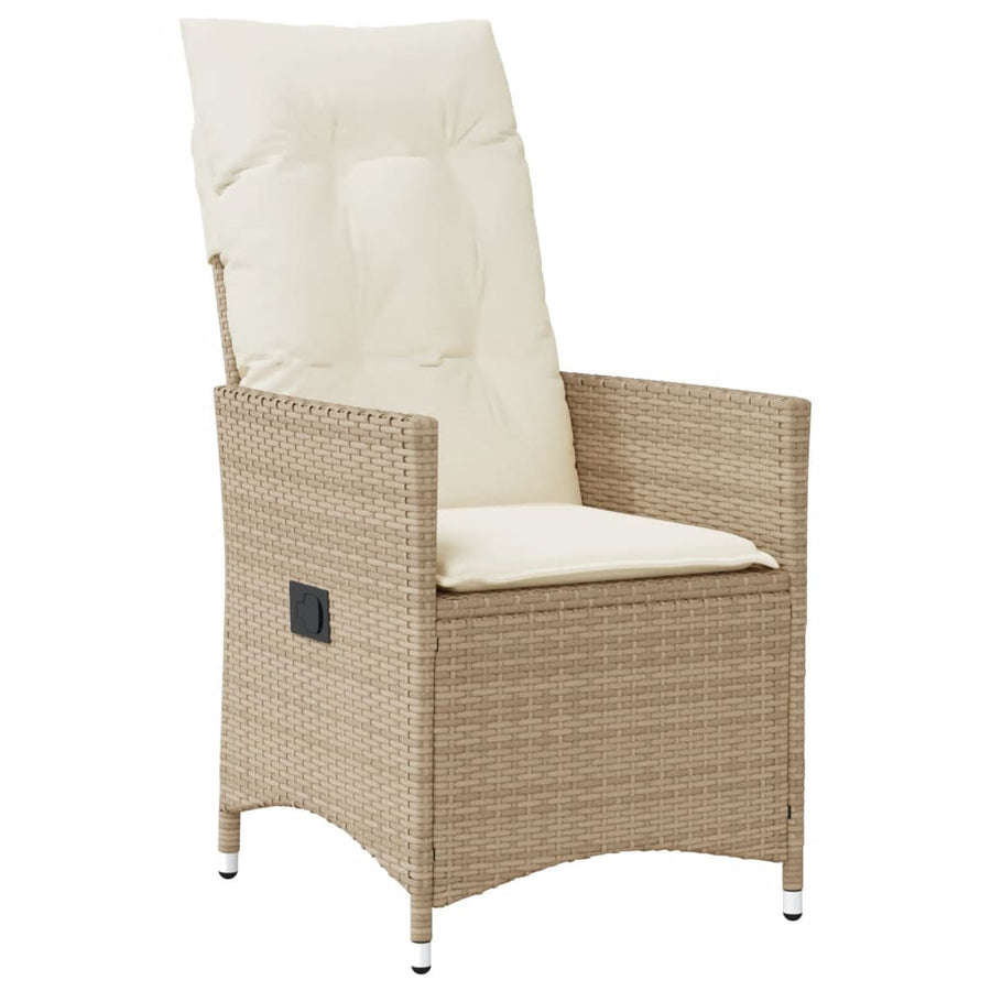 11-delige Bistroset met kussens poly rattan beige