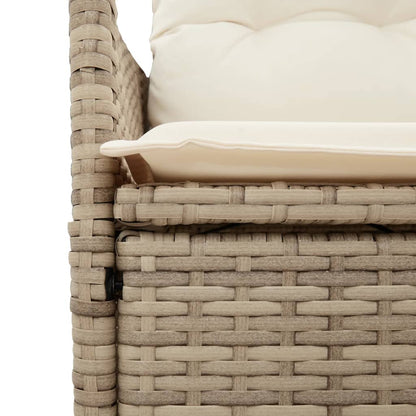 11-delige Bistroset met kussens poly rattan beige