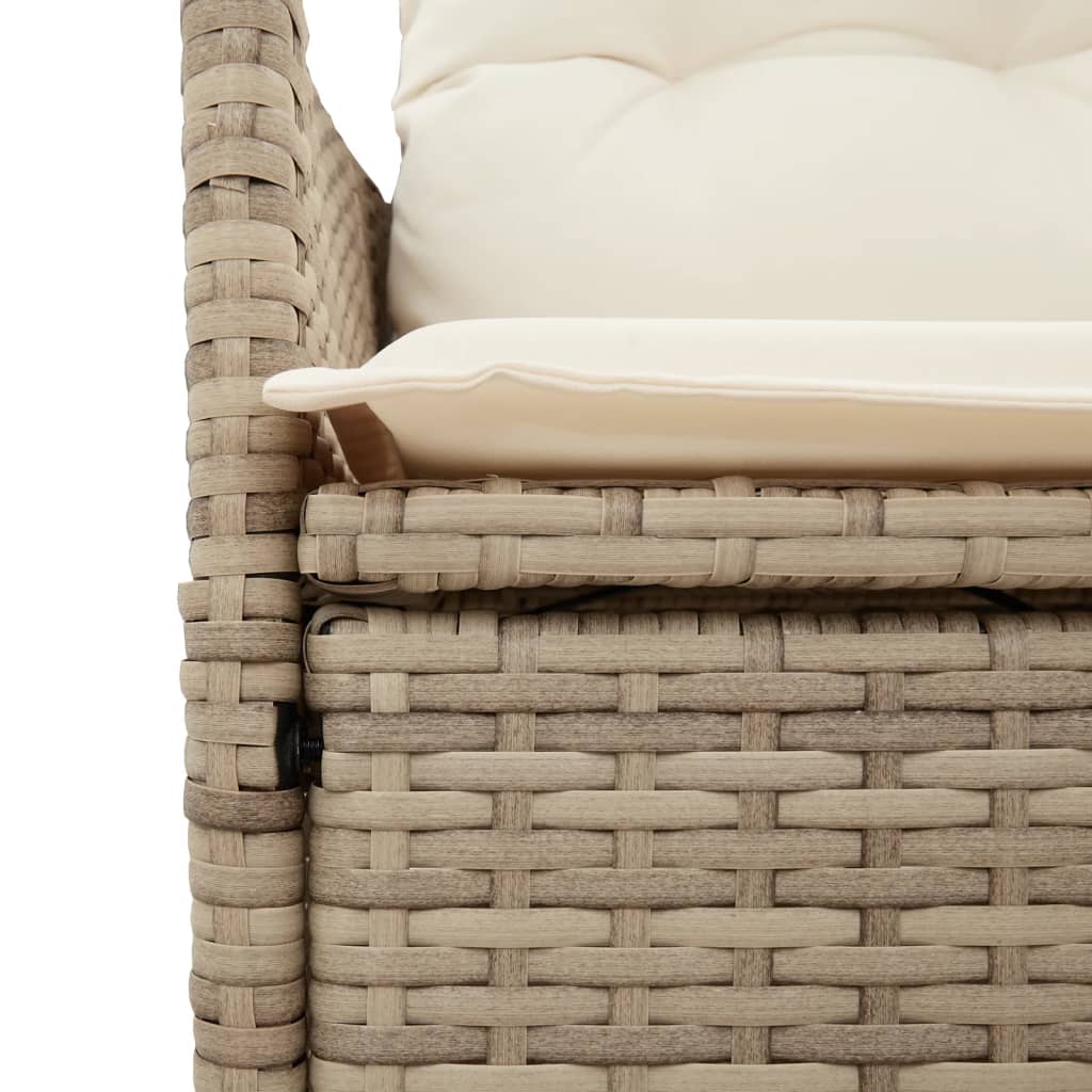 11-delige Bistroset met kussens poly rattan beige