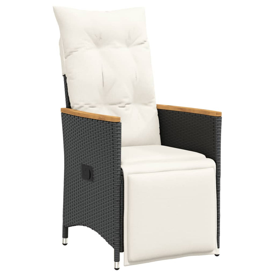 11-Delige Bistroset Met Kussens Poly Rattan Zwart 10