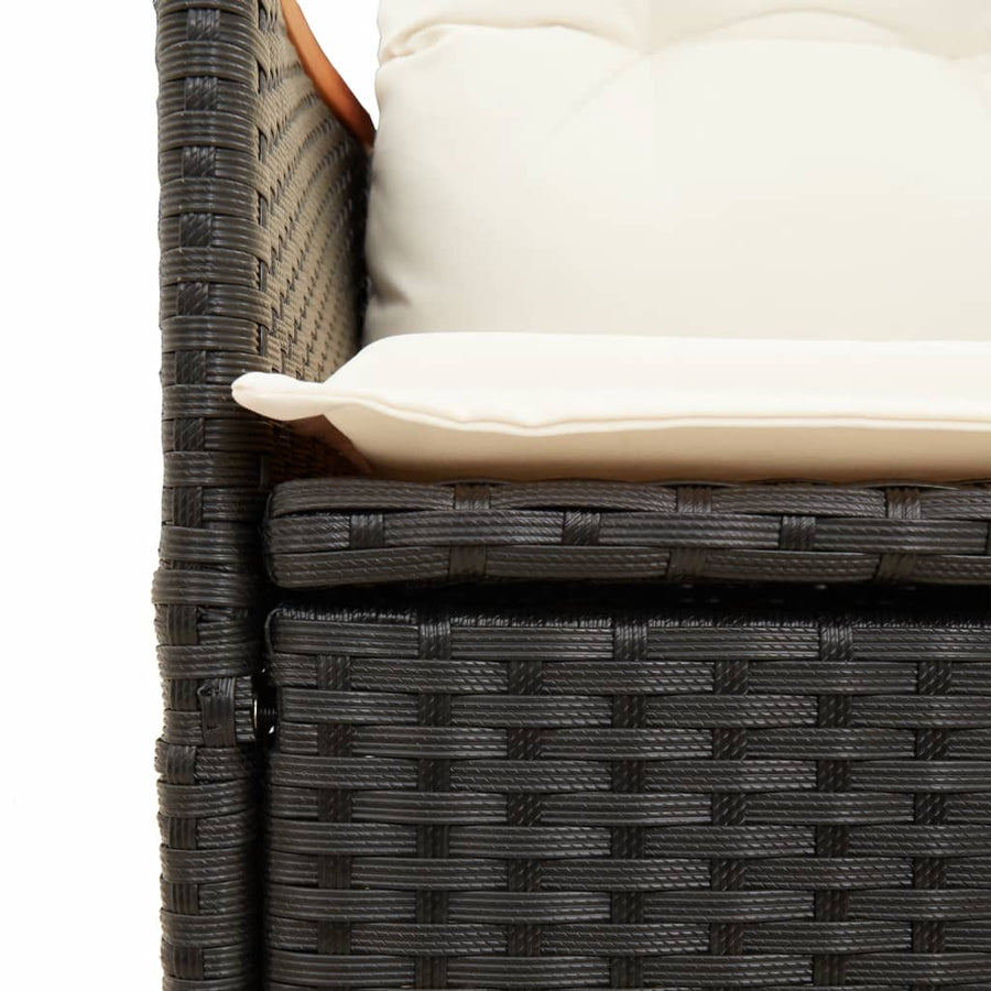 11-Delige Bistroset Met Kussens Poly Rattan Zwart 10