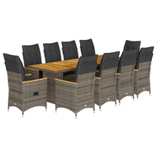 11-Delige Bistroset Met Kussens Poly Rattan Grijs 10