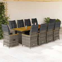 11-Delige Bistroset Met Kussens Poly Rattan Grijs 10