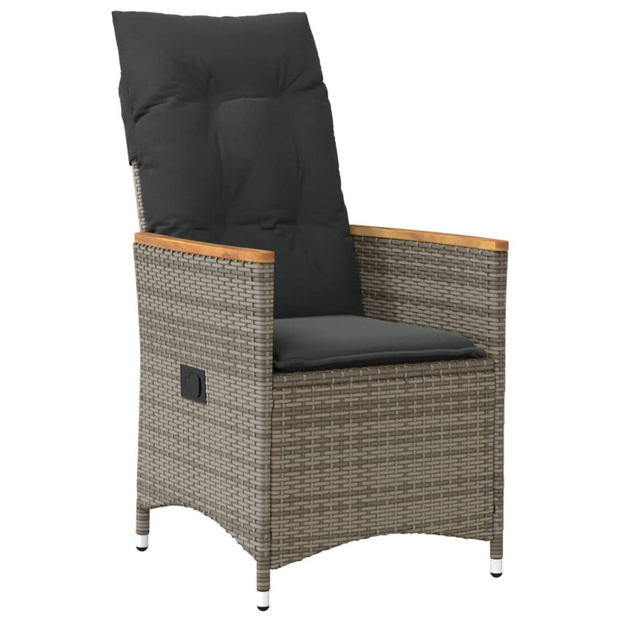 11-Delige Bistroset Met Kussens Poly Rattan Grijs 10