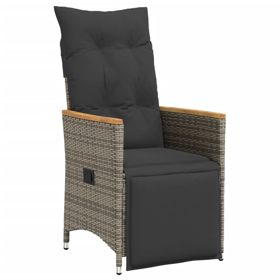 11-Delige Bistroset Met Kussens Poly Rattan Grijs 10