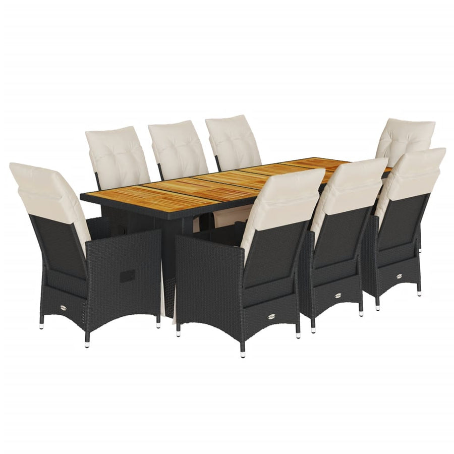 9-Delige Bistroset Met Kussens Poly Rattan 8