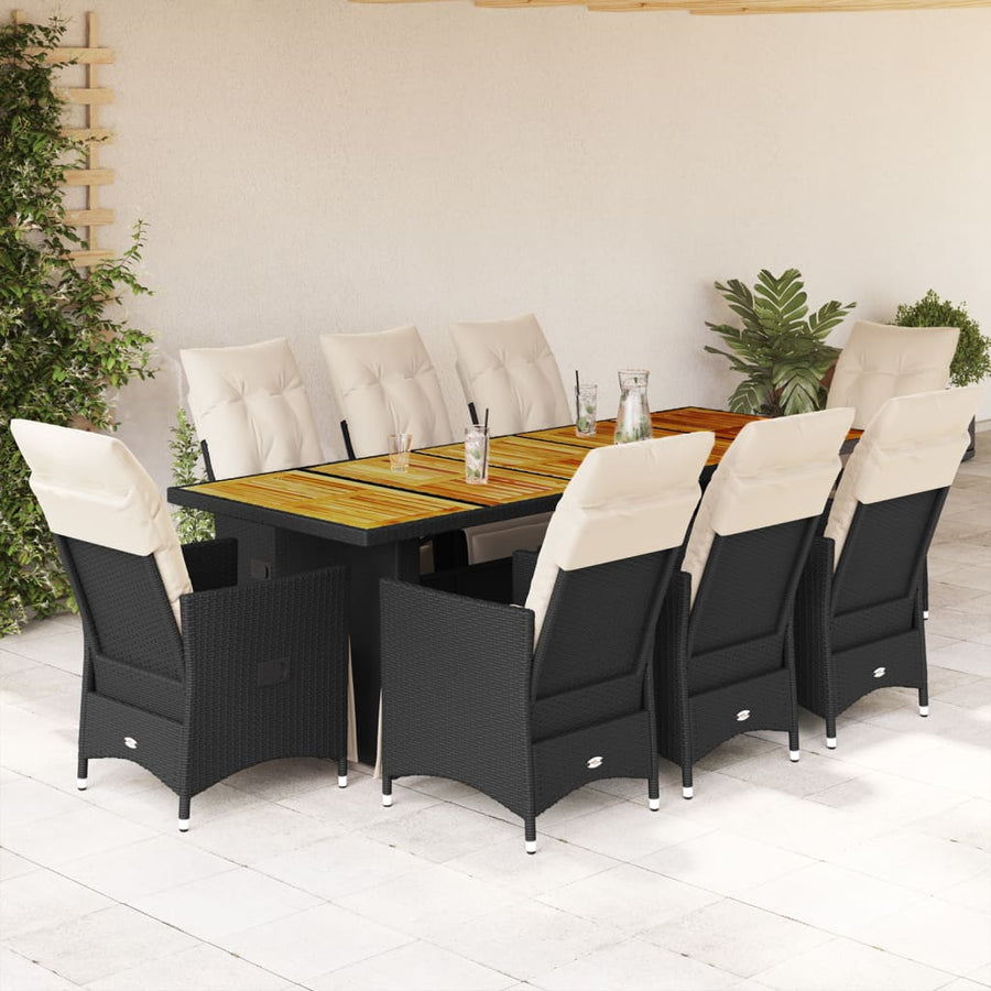 9-Delige Bistroset Met Kussens Poly Rattan 8