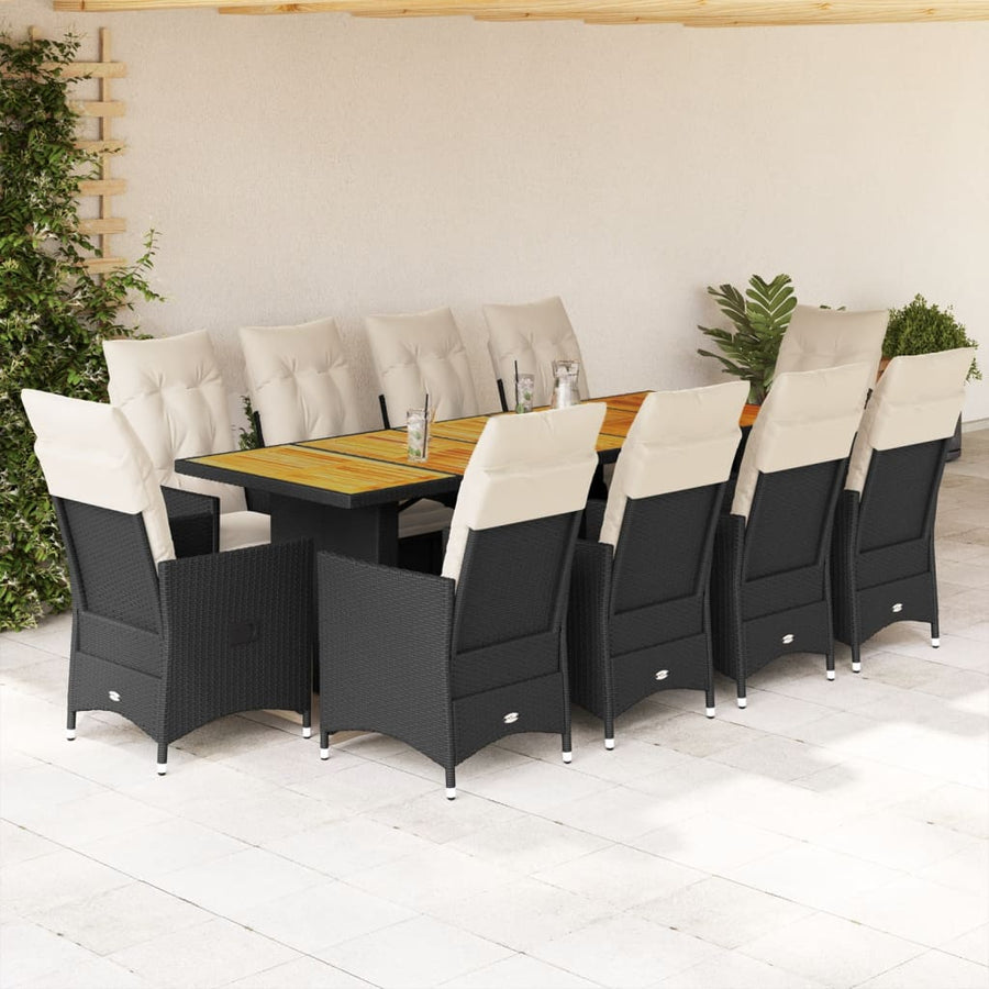 11-Delige Bistroset Met Kussens Poly Rattan 10