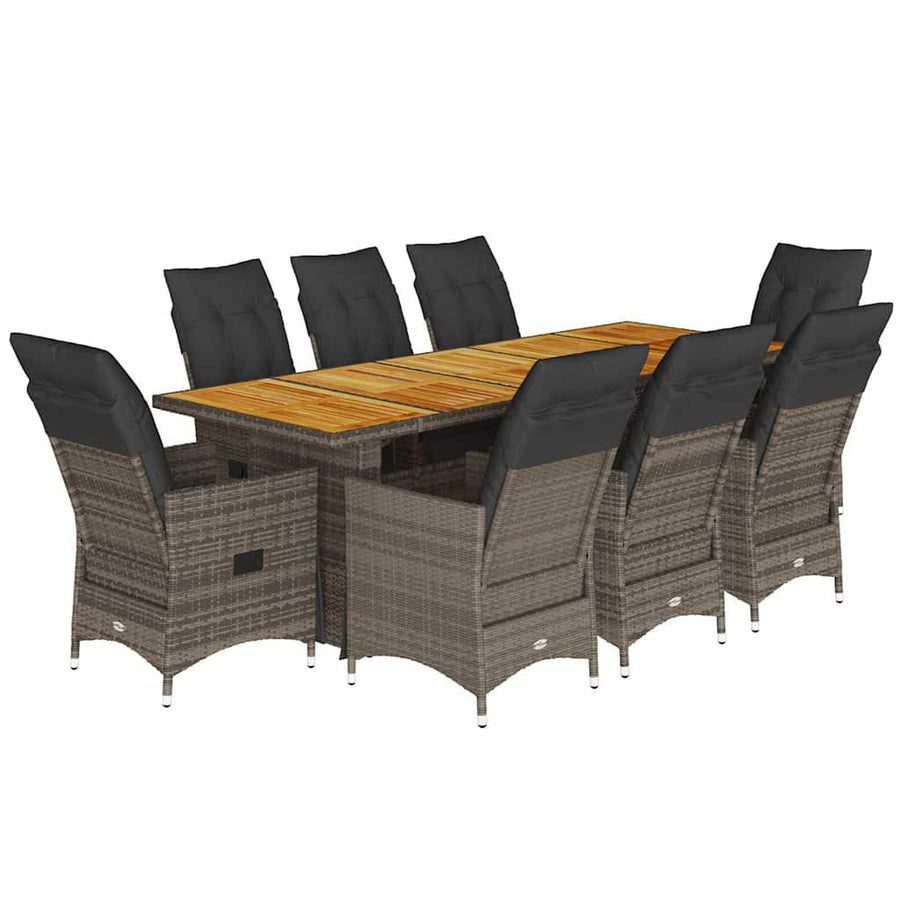 9-Delige Bistroset Met Kussens Poly Rattan 8