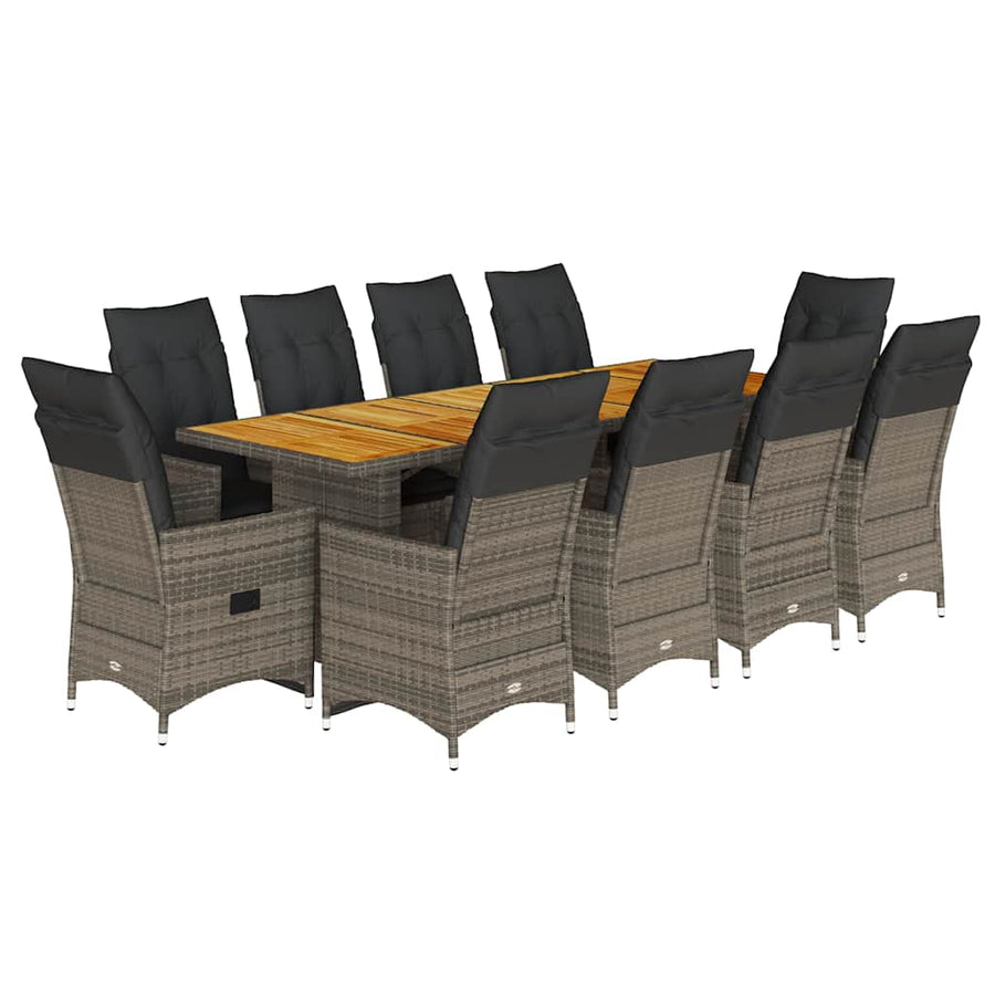 11-Delige Bistroset Met Kussens Poly Rattan 10