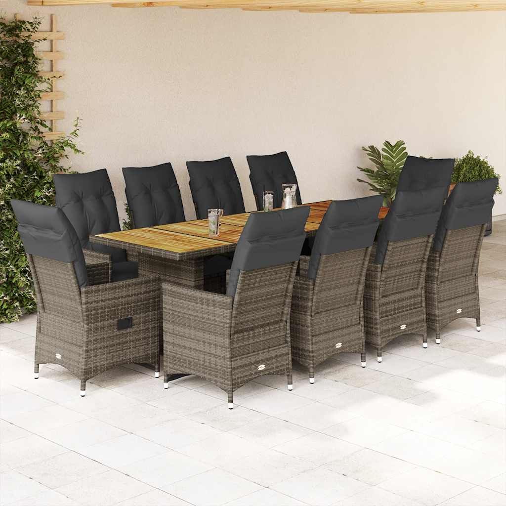 11-Delige Bistroset Met Kussens Poly Rattan 10