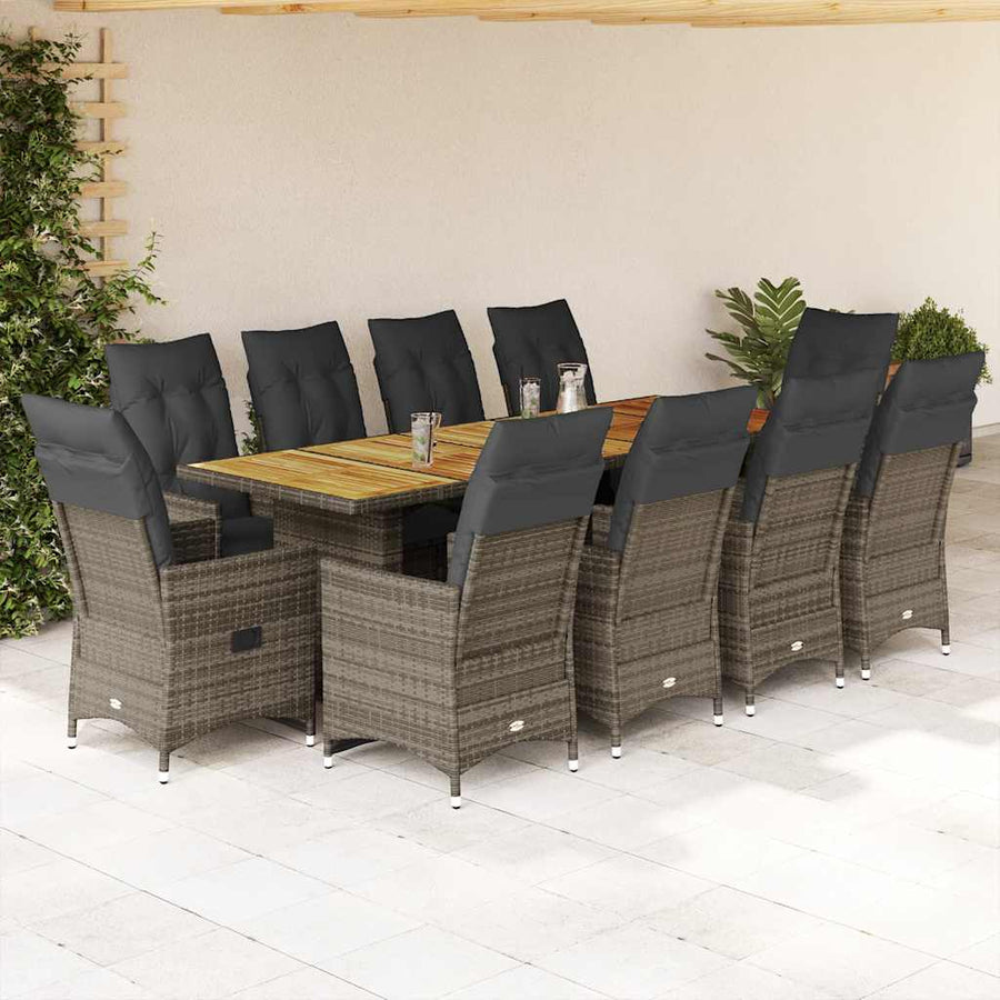 11-Delige Bistroset Met Kussens Poly Rattan 10