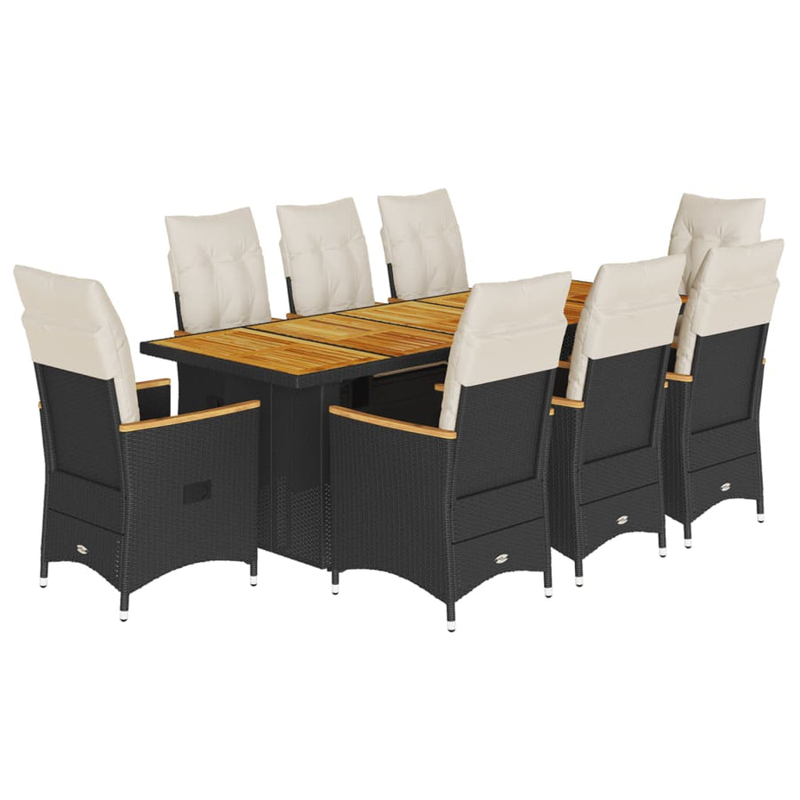 9-Delige Bistroset Met Kussens Poly Rattan 8