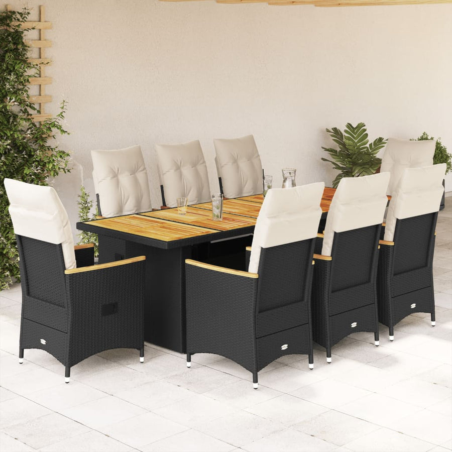 9-Delige Bistroset Met Kussens Poly Rattan 8