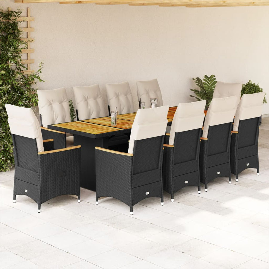 11-Delige Bistroset Met Kussens Poly Rattan 10