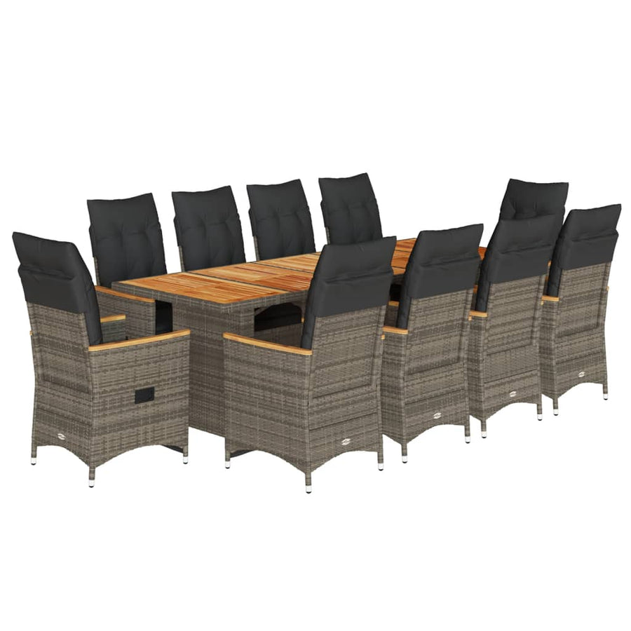 11-Delige Bistroset Met Kussens Poly Rattan 10