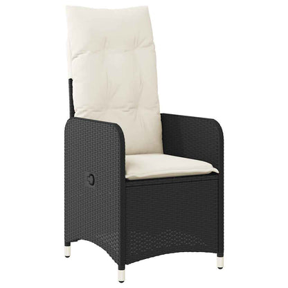 9-Delige Bistroset Met Kussens Poly Rattan Zwart 8