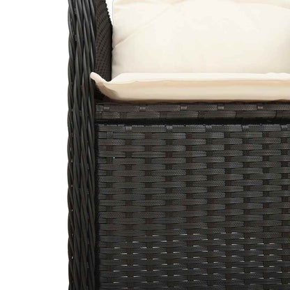 9-Delige Bistroset Met Kussens Poly Rattan Zwart 8