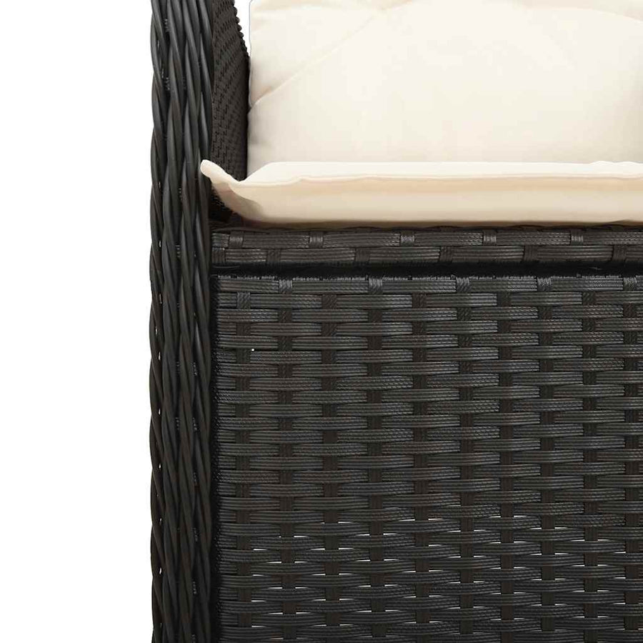 9-Delige Bistroset Met Kussens Poly Rattan Zwart 8