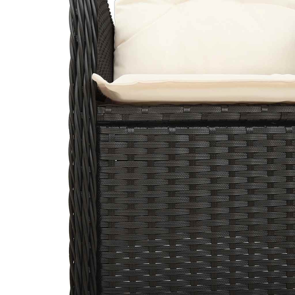 11-Delige Bistroset Met Kussens Poly Rattan Zwart 10