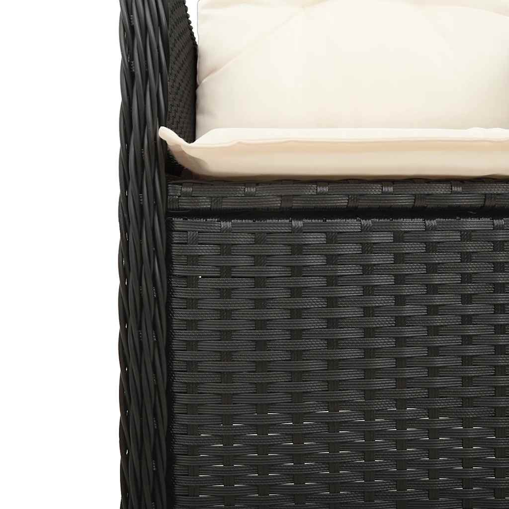 11-Delige Bistroset Met Kussens Poly Rattan Zwart 10